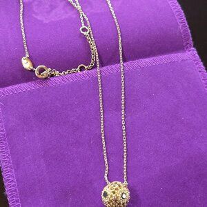 Fossil Pave Crystal Owl Necklace